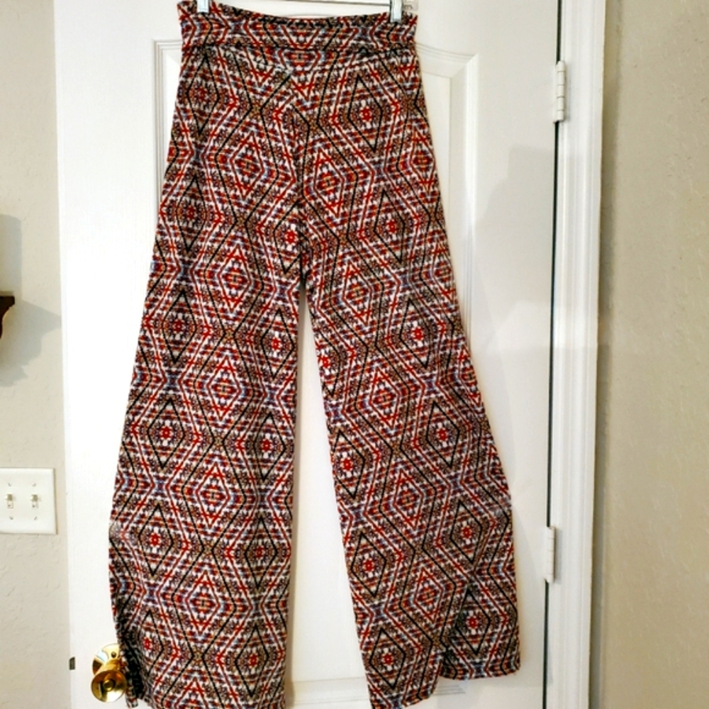 Elan Beach Geometric polyester blend pants M